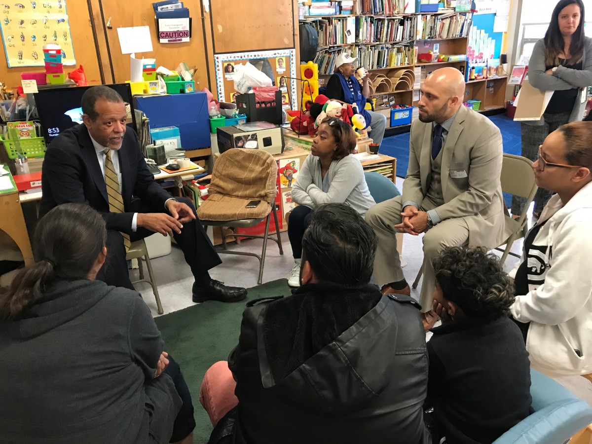 Dr. Ferguson and Dr. Padilla meet with Pre-K children and their parents at Head Start of Eastern Orange County