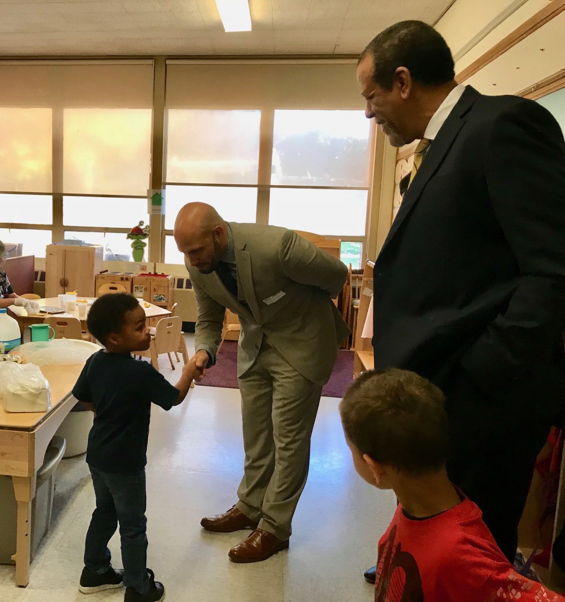 Dr. Ferguson and Dr. Padilla meet with Pre-K children and their parents at Head Start of Eastern Orange County