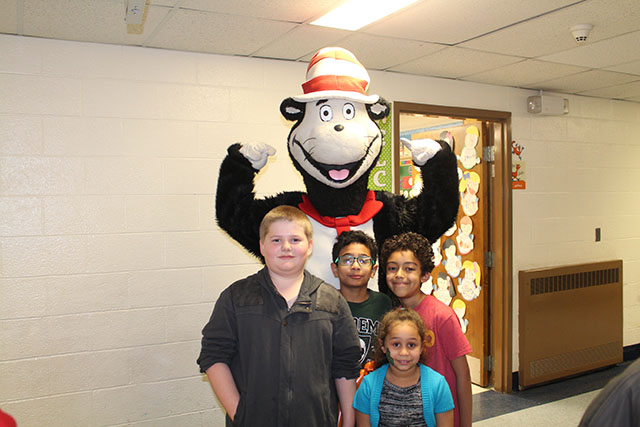 Students participating in activities during Dr. Suess Night 2