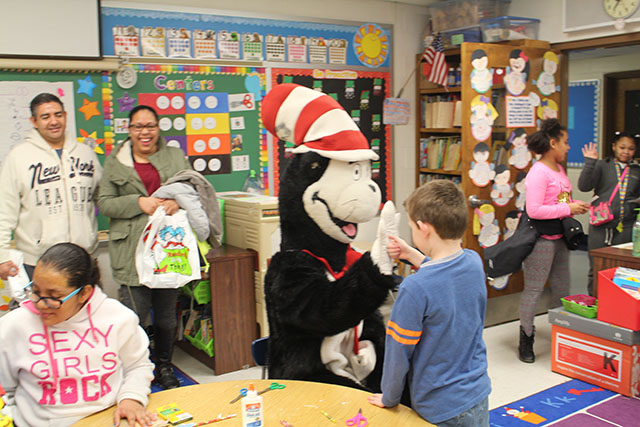 Students participating in activities during Dr. Suess Night 3