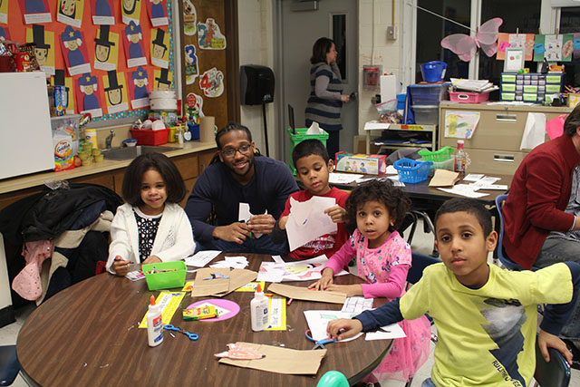 Students participating in activities during Dr. Suess Night 4