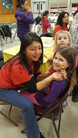 Facepainting at Dr. Suess Night