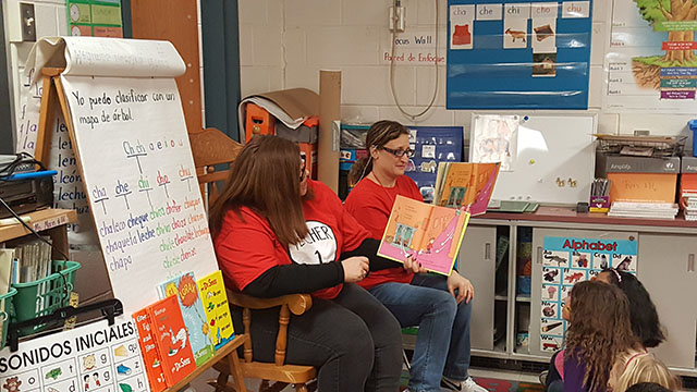 Reading during Dr. Suess Night