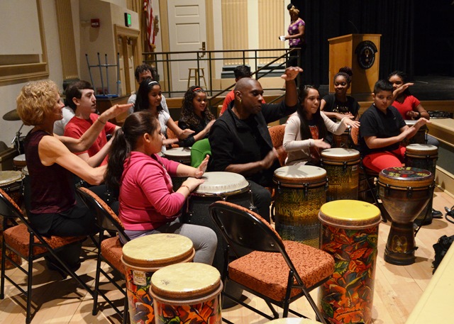 Musical students performing