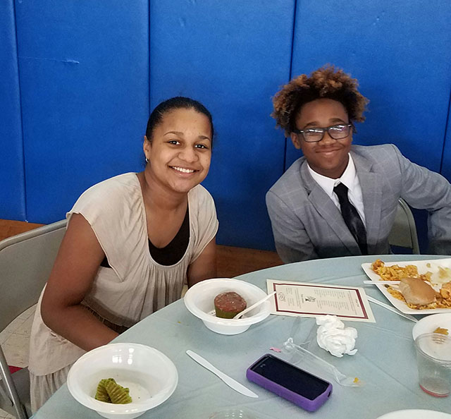 Students at the table