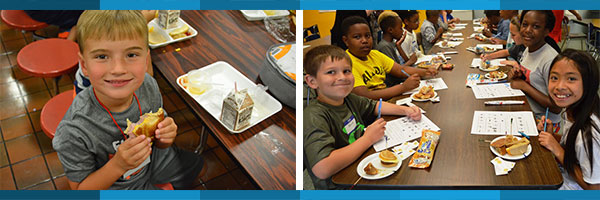 students eating lunch