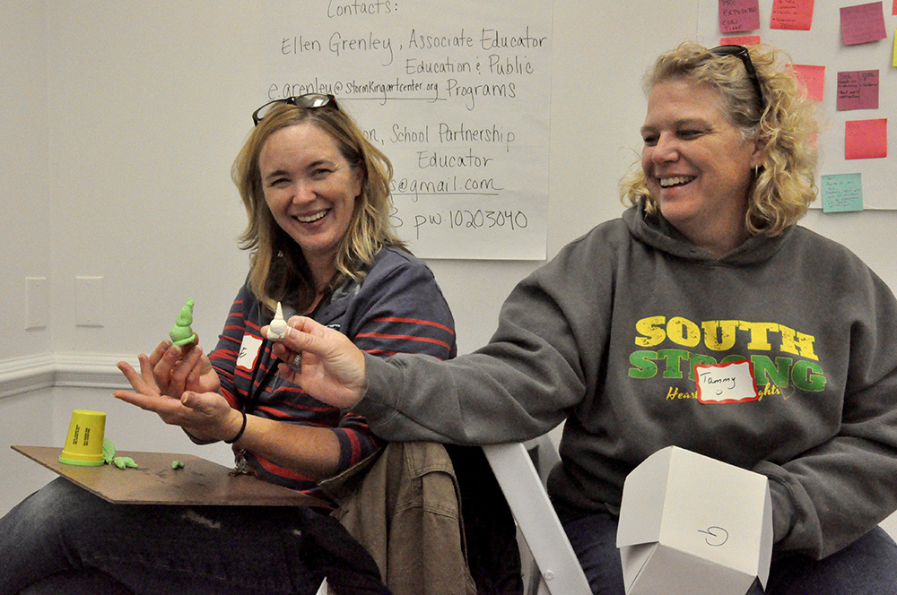 Teachers from South Middle School participate in activity to communicate, describe, and create art.