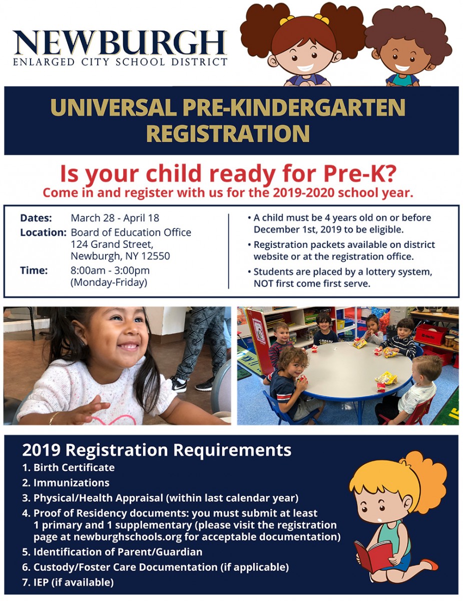 Pre-K Registration (text on flyer below)