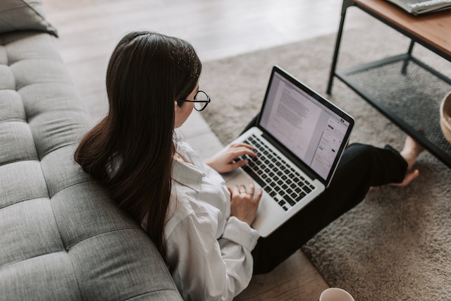 Student with computer