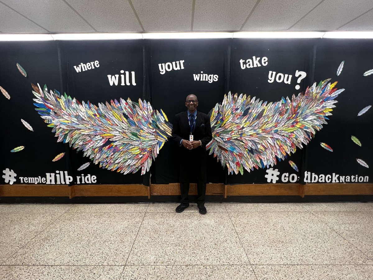 Mr. Jackson with Wings Mural