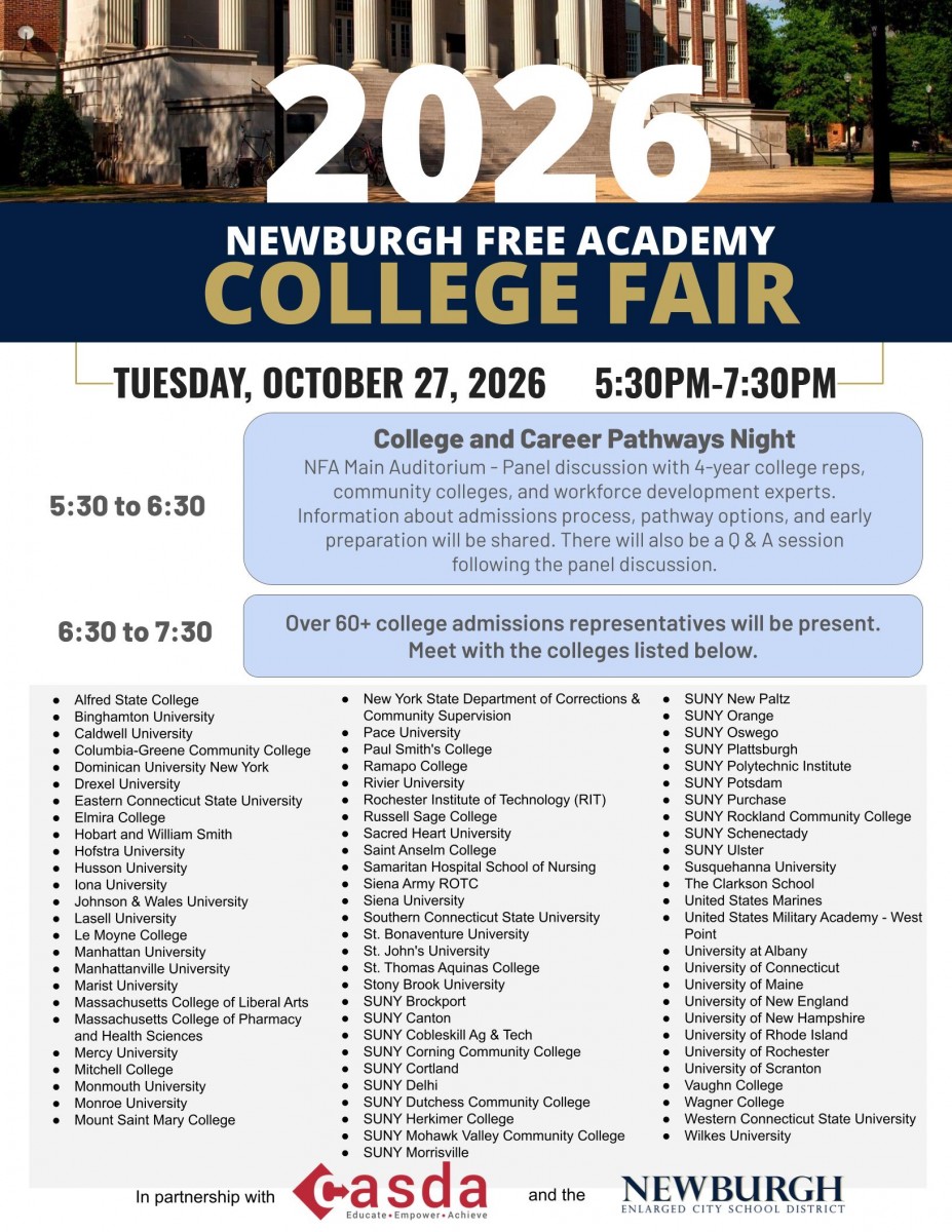 Thumbnail for October 2026 College Fair - Tuesday October 27 - 5:30PM