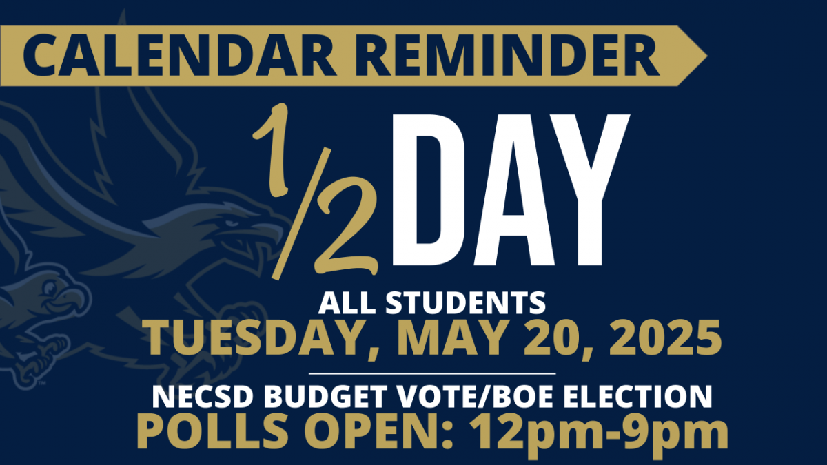 Thumbnail for REMINDER! 1/2 Day for Students; NECSD Budget Vote/BOE Election