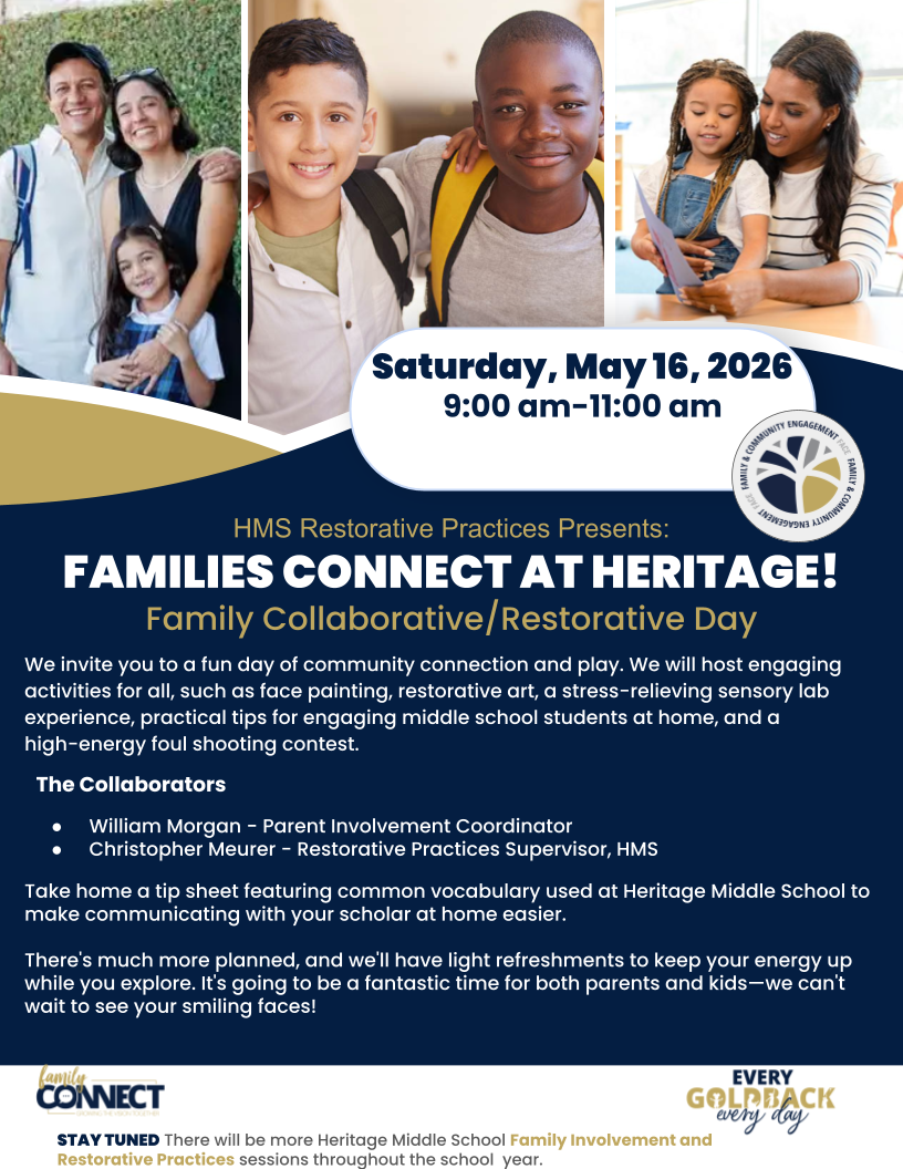 Thumbnail for Families Connect at Heritage Middle School
