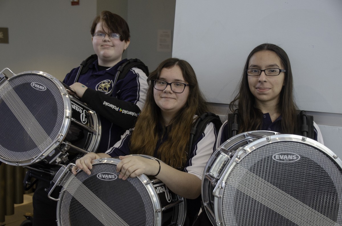 Students pose for a  photo.