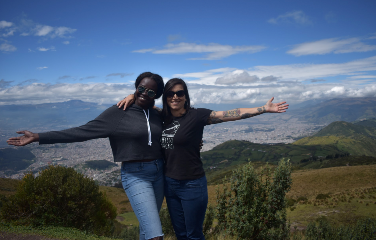 Ms. McCartney and Aboya pose in Ecquador