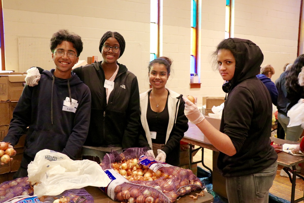 Students pose for a picture