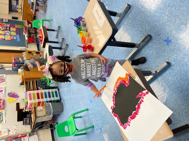 Pre-K scholar, Hendrix Kulisek gave a brief presentation about Artist, Alma Woodsey Thomas as part of Black History Month.