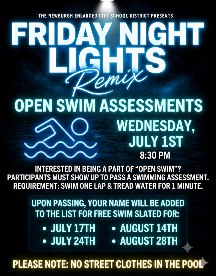 Thumbnail for OPEN SWIM Assessment Wednesday July 1st at 8:30pm