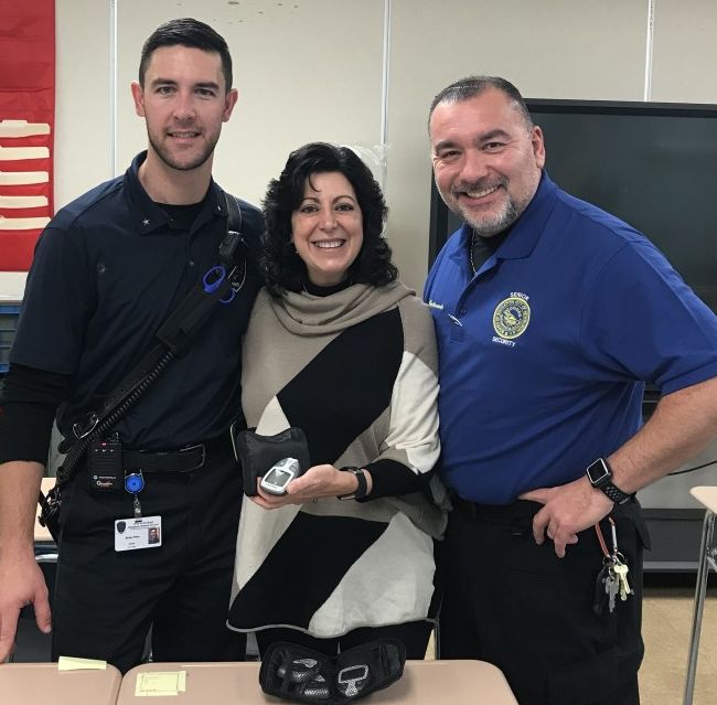 Representative from Town of Newburgh EMS, teacher Mrs. Linda Romano, and security supervisor Mr. David Maldonado.