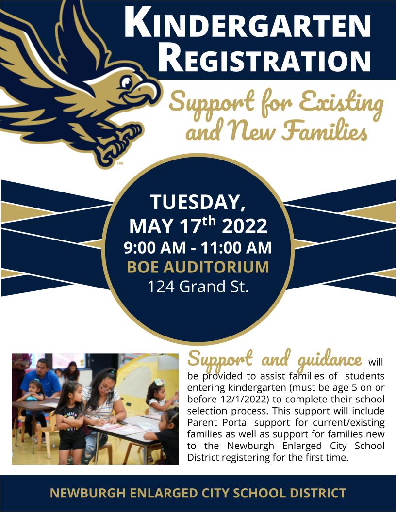 Thumbnail for JOIN US TOMORROW May 17th for Kindergarten Registration Support for Existing and New Families