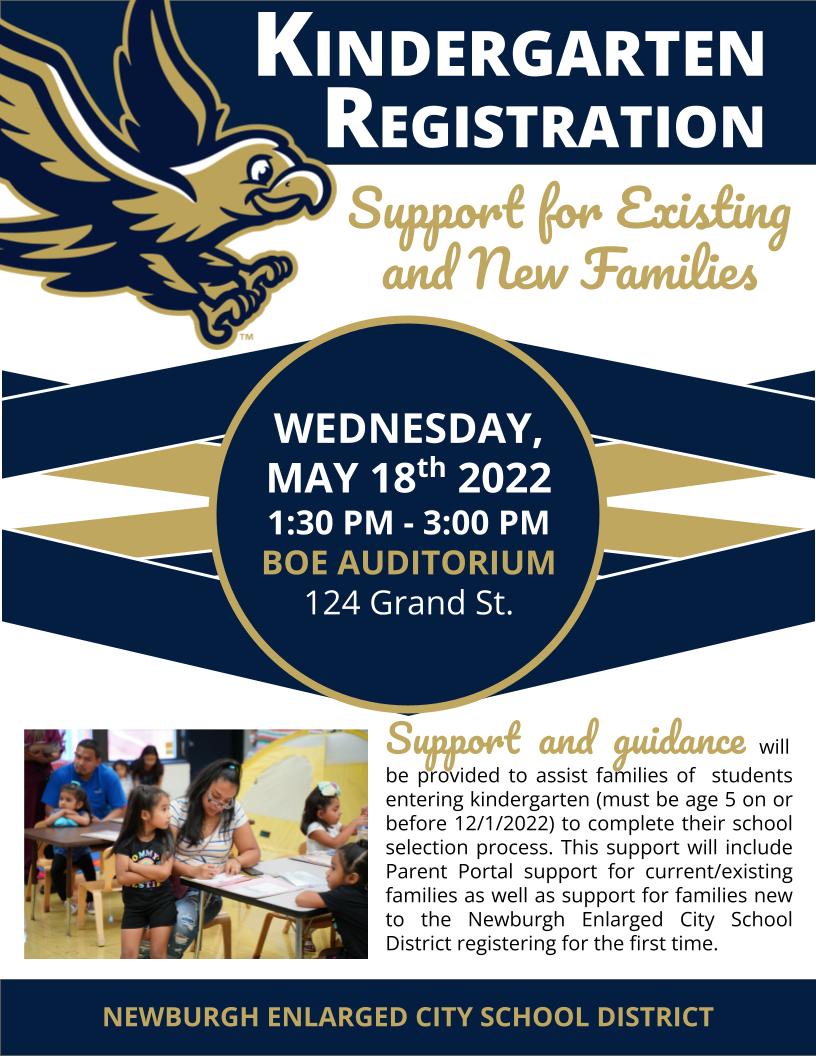 Thumbnail for JOIN US TOMORROW May 18th for Kindergarten Registration Support for Existing and New Families