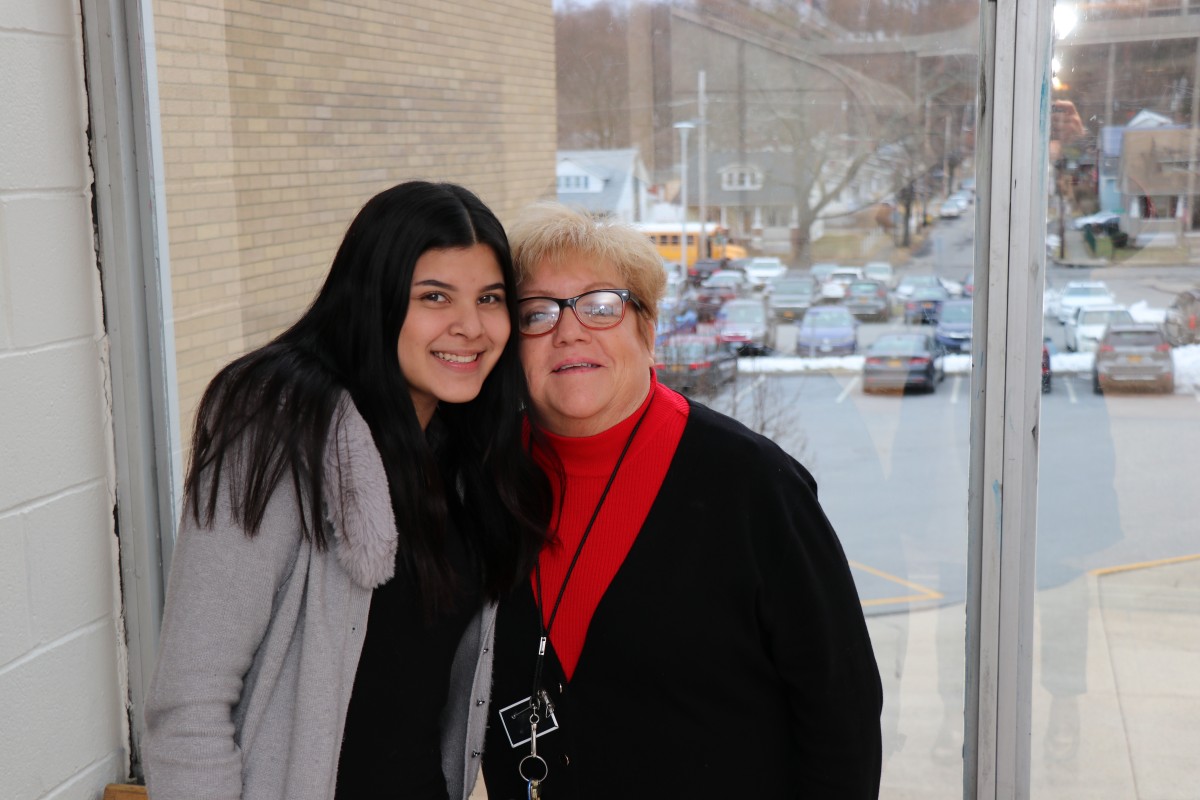 NFA student Kisbell poses for a photo with assistant principal, Ms. Margaret Chesser.