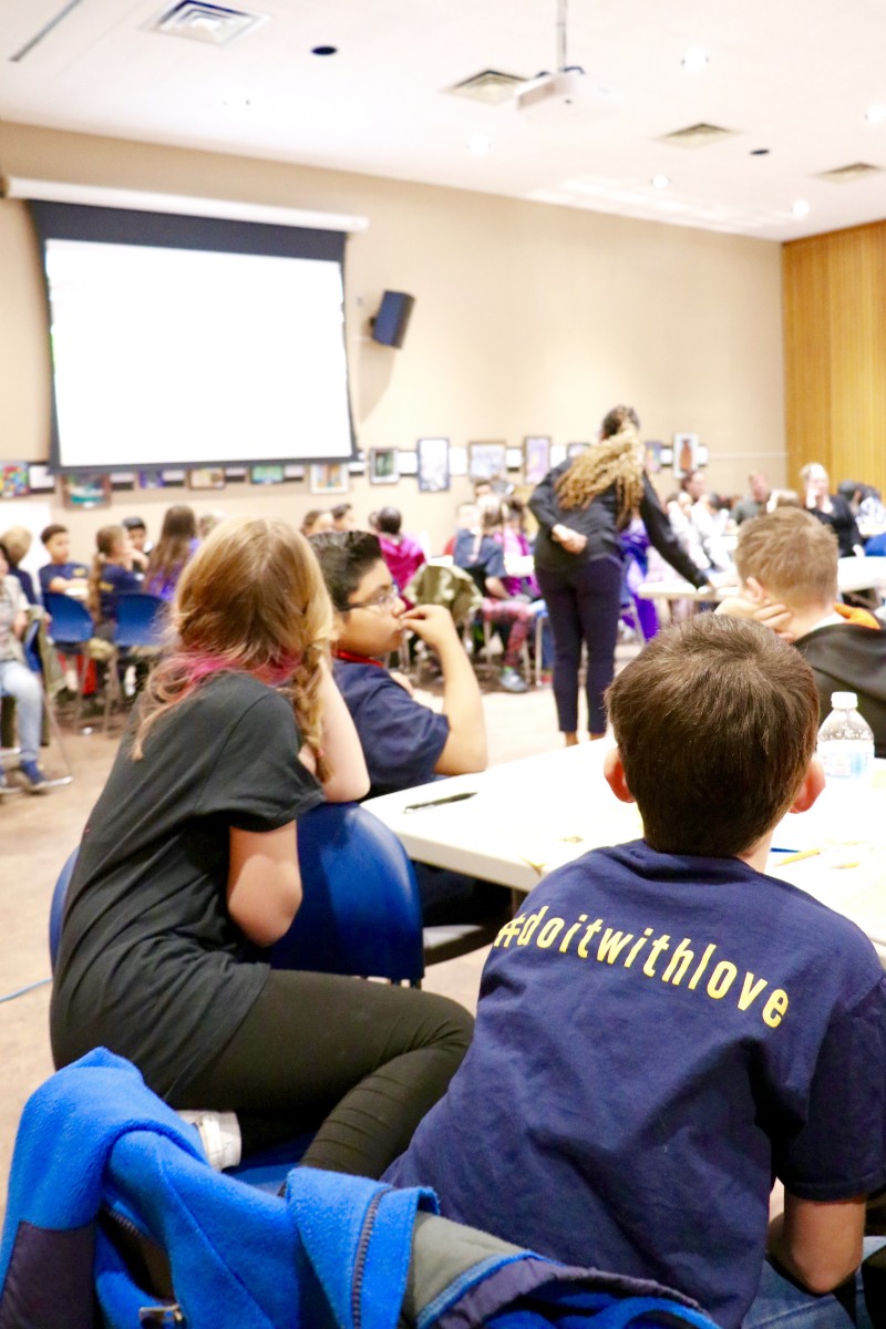 Students listen for instructions