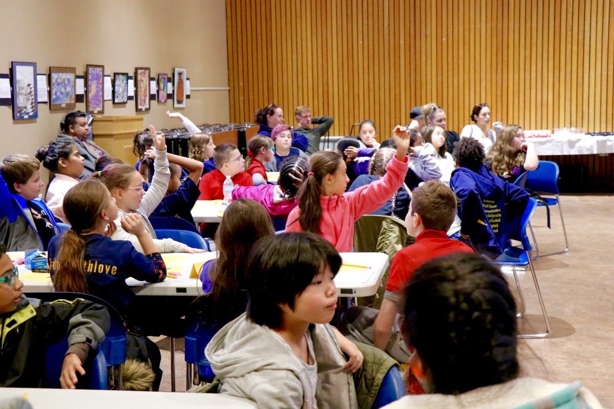 Students listen for instructions