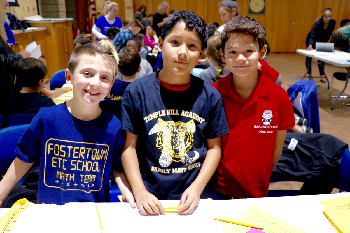 Students from Temple Hill, Gardnertown, and Fostertown pose for a picture