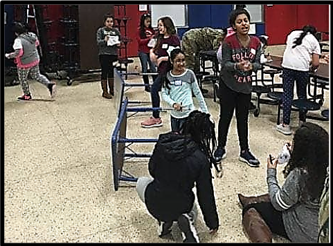 The girls started with an indoor “snowball” fight, exchanging ideas about what was important to them.