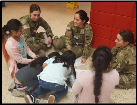 Groups of cadet facilitators led small groups through a comprehensive lesson on relationship building.