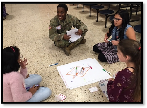 Cadet Teasia Stewart facilitated her first group with Fireworks!, guiding the girls into a meaningful discussion about confidence.