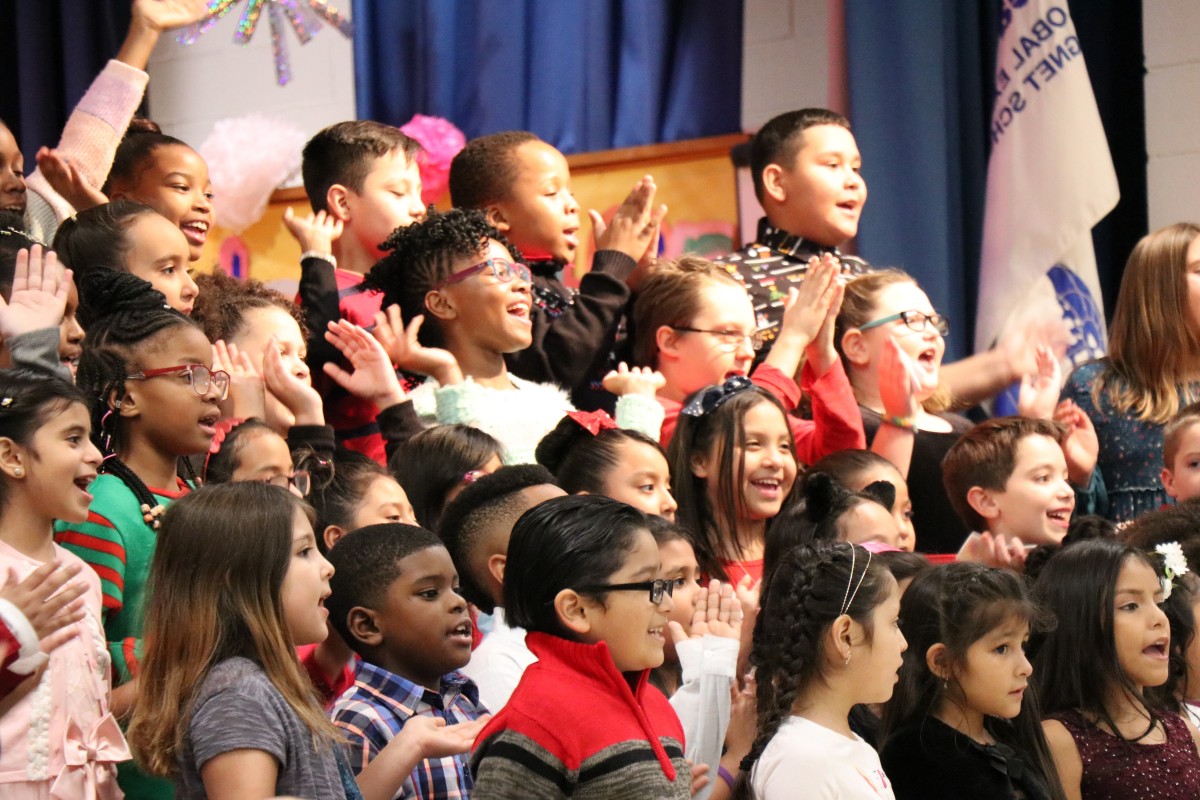 Students performing.