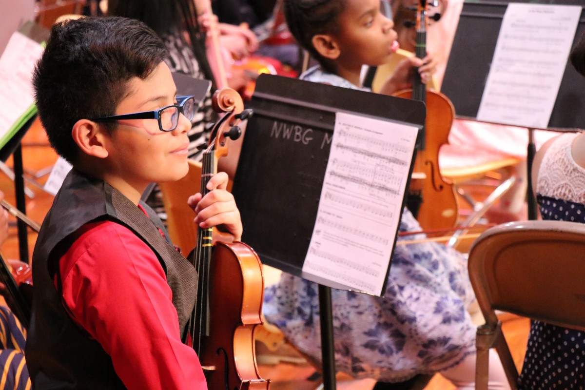 Students performing.