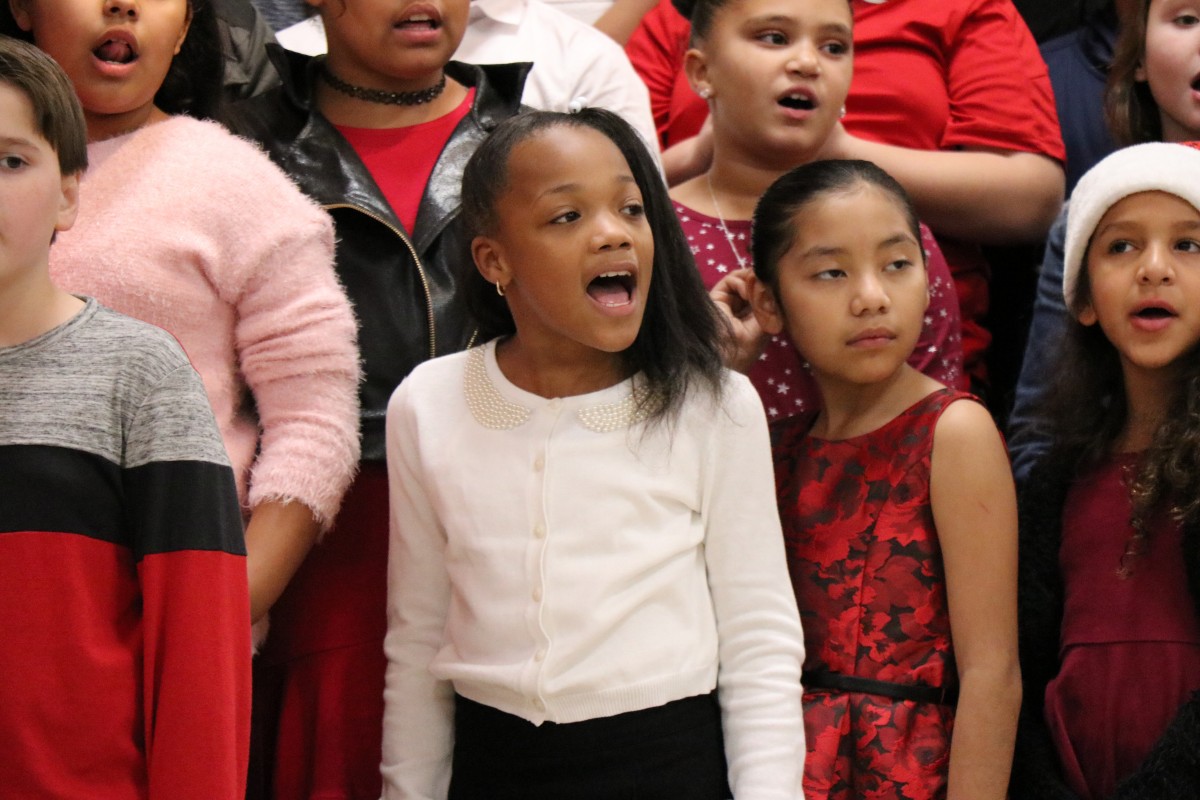 Students performing.