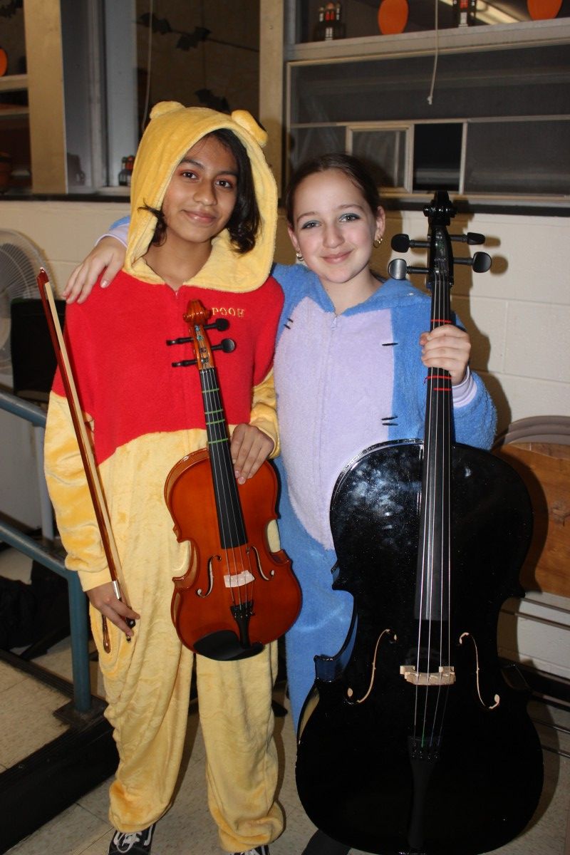 Students pose in costume.