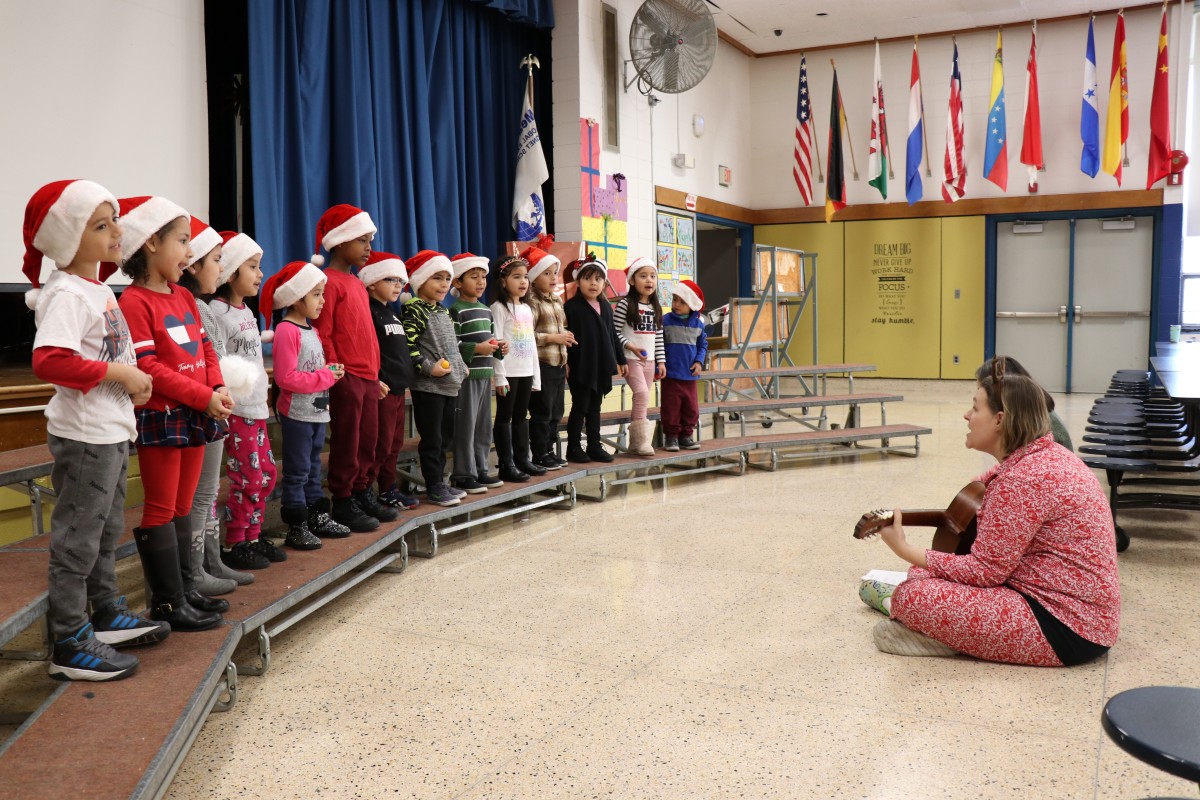 Students performing.