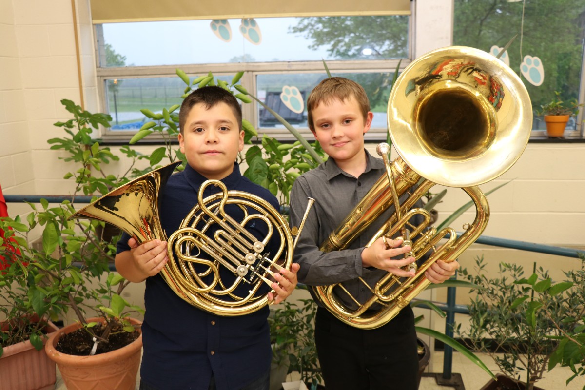 Students pose with their instruments.