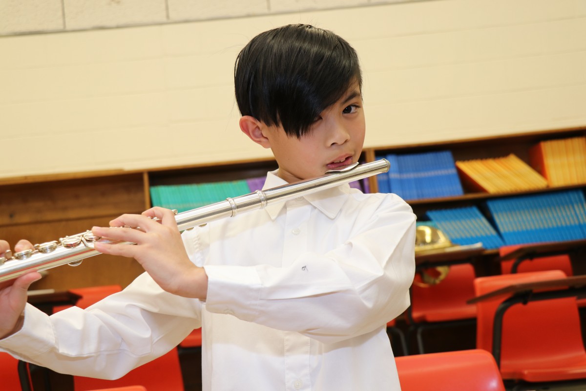 Students pose with their instruments.