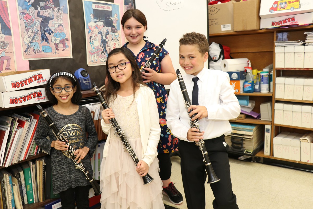 Students pose with their instruments.