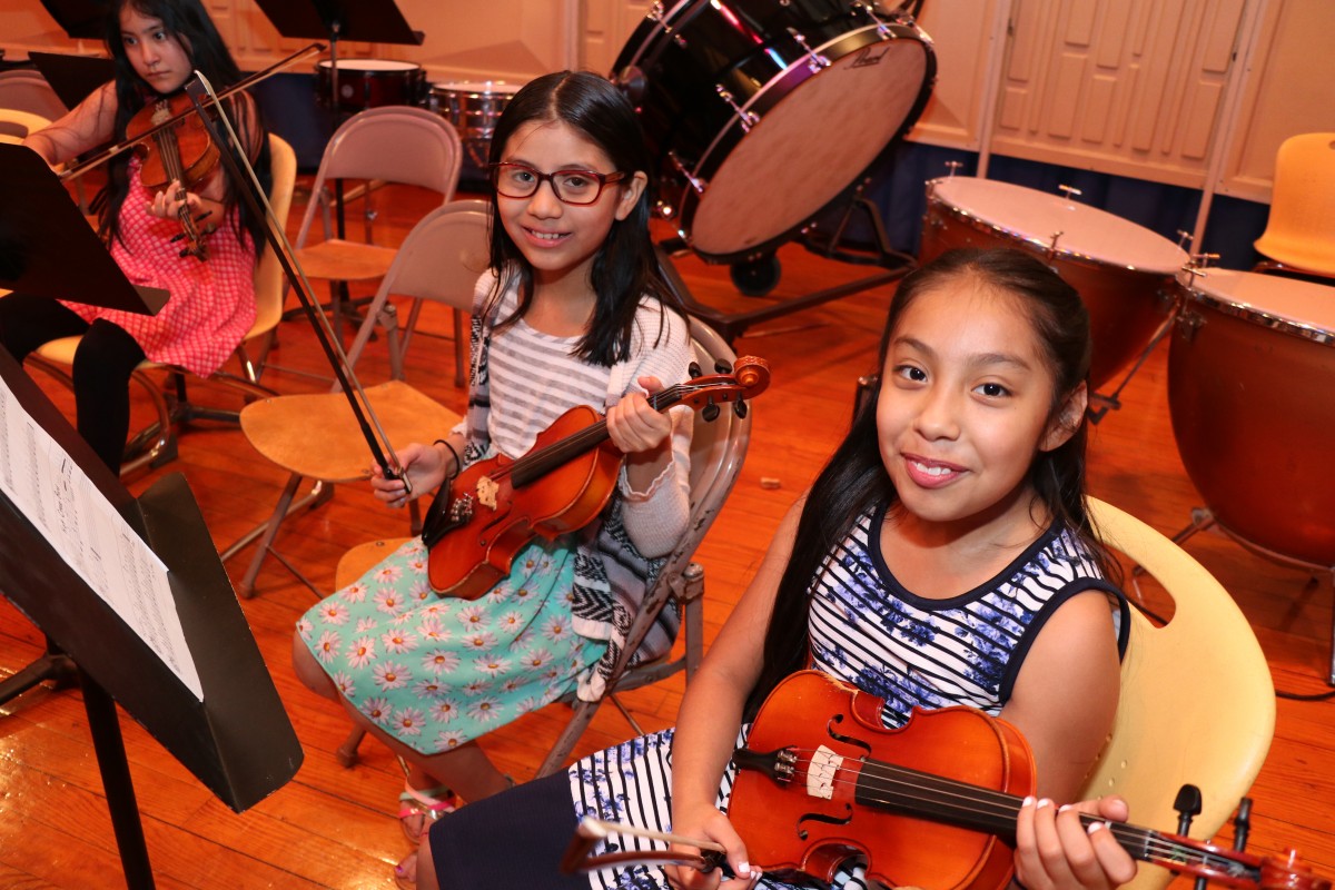 Students pose with their instruments.