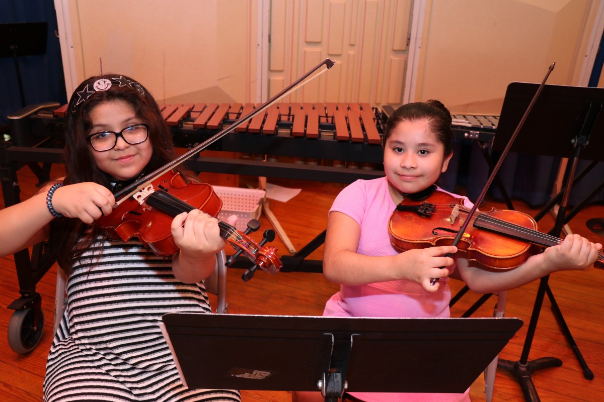 Students pose with their instruments.