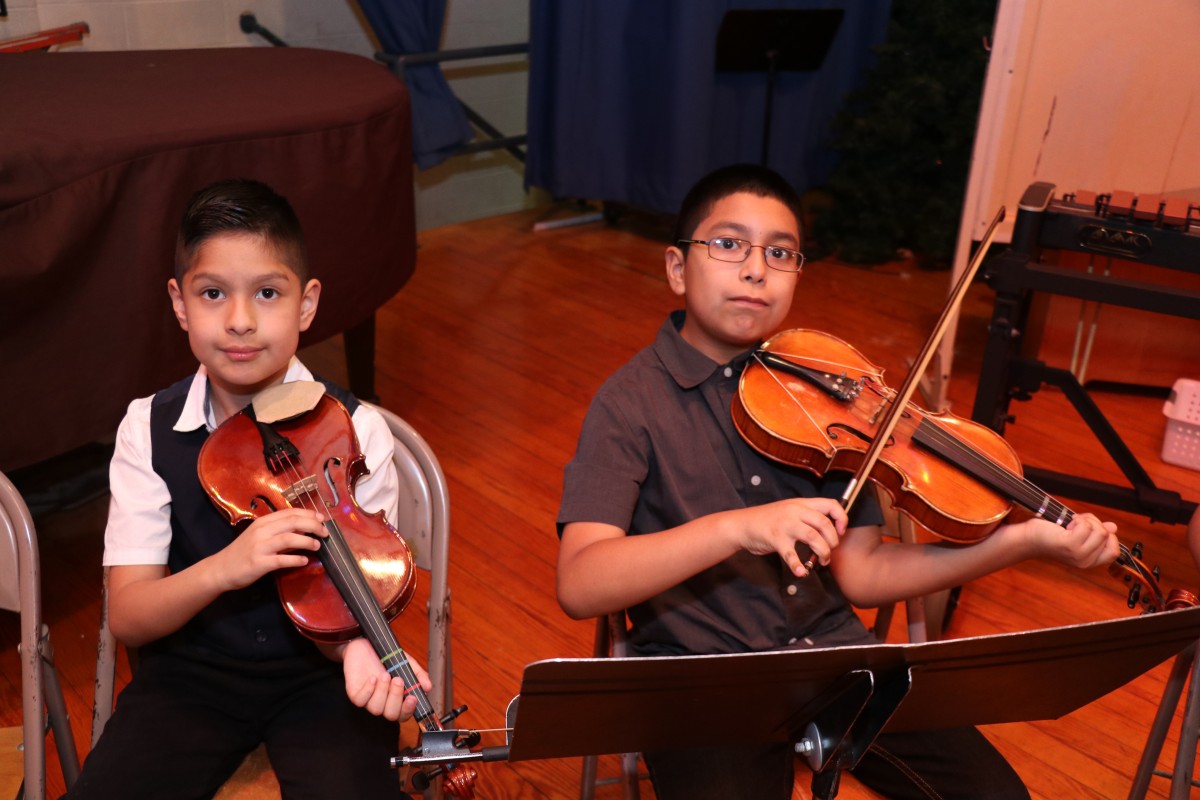 Students pose with their instruments.