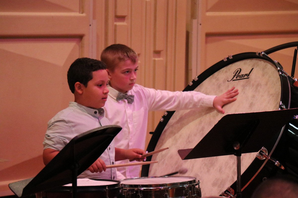 Students pose with their instruments.