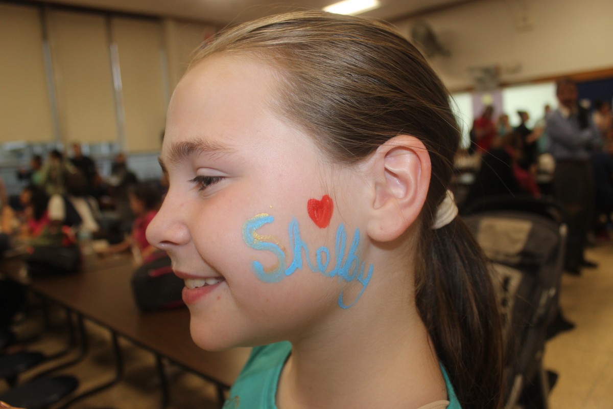 Students painted face.