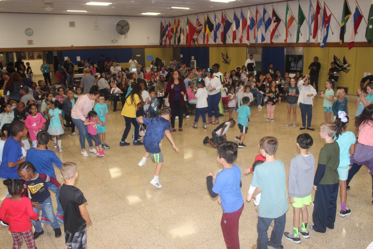 Participants playing a game.