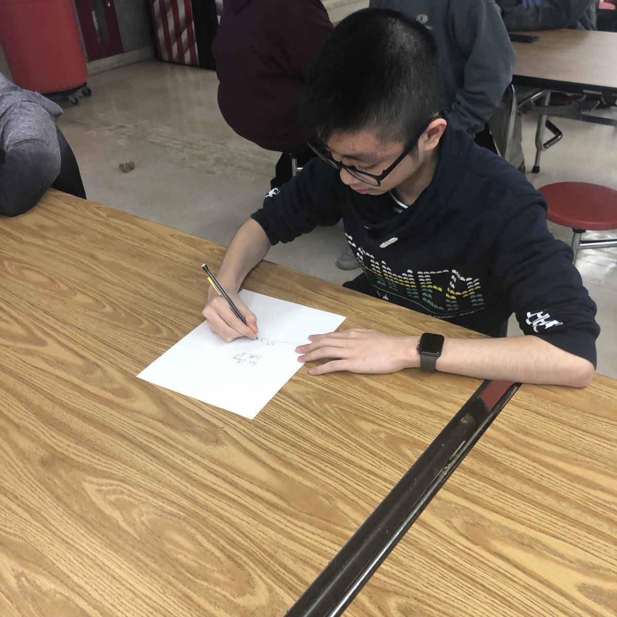 South Middle School’s Eric Zheng, a 7th grade scholar received two individual awards.  He had the most points for questions participated in in the entire league of all four sections.     Eric also received the highest percentage correct answers in section A, with 76% correct.