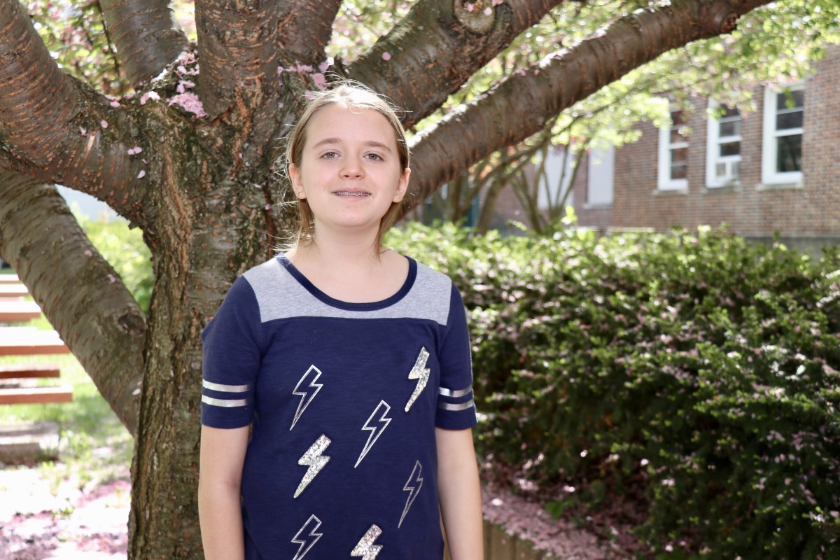 Kayla Pelsue, 6th grade, Student Government “Going outside more and being able to go outside for lunch. I also really like the flowers that blossom in the spring!”