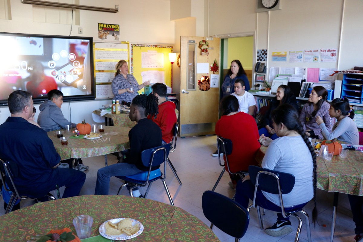 Students listen for instruction