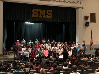 Students performing.